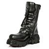 M.391-S18 Gothic Metall Rock Unisex Stiefel mit Schnallen und Schnürsenkel schwarz Product image